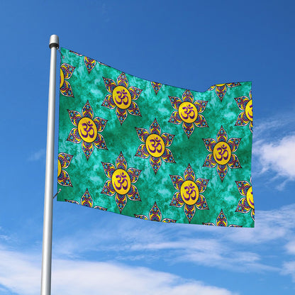 Boho Om Sign Pattern Print Polyester Flag