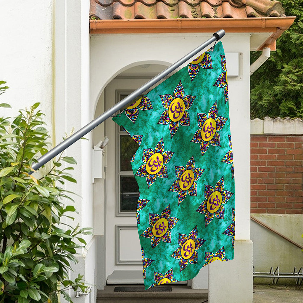 Boho Om Sign Pattern Print Polyester Flag