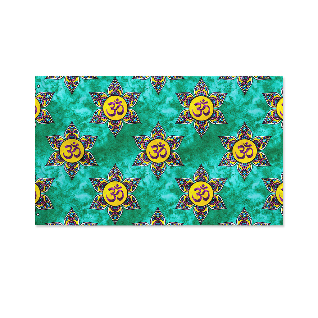 Boho Om Sign Pattern Print Polyester Flag