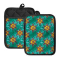 Boho Om Sign Pattern Print Pot Holders With Pocket