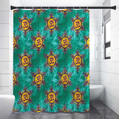 Boho Om Sign Pattern Print Premium Shower Curtain