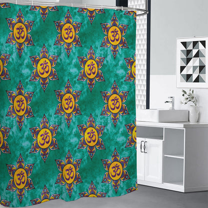 Boho Om Sign Pattern Print Premium Shower Curtain