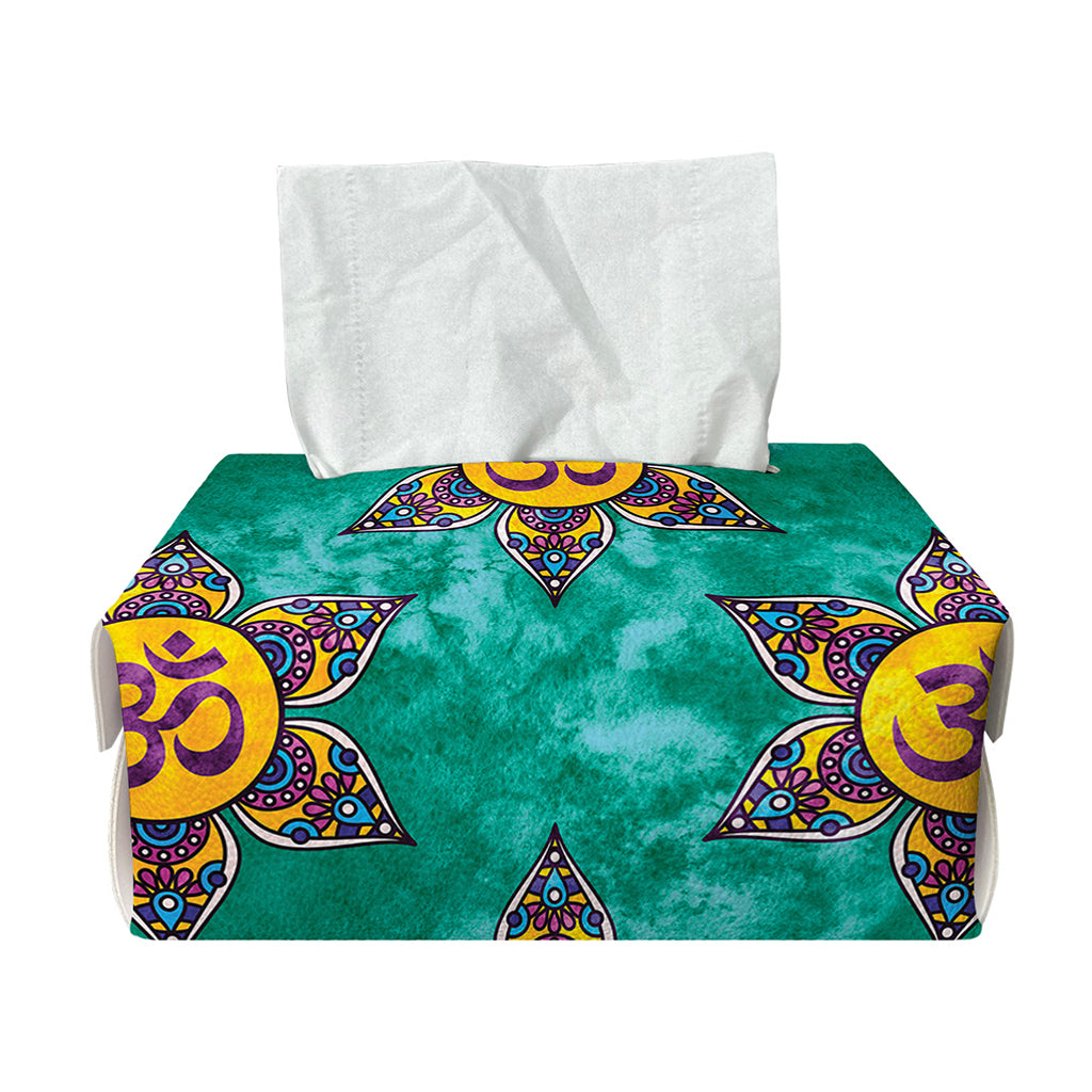 Boho Om Sign Pattern Print Rectangle Tissue Box Cover
