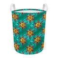 Boho Om Sign Pattern Print Round Laundry Basket