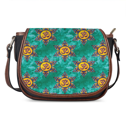 Boho Om Sign Pattern Print Saddle Bag