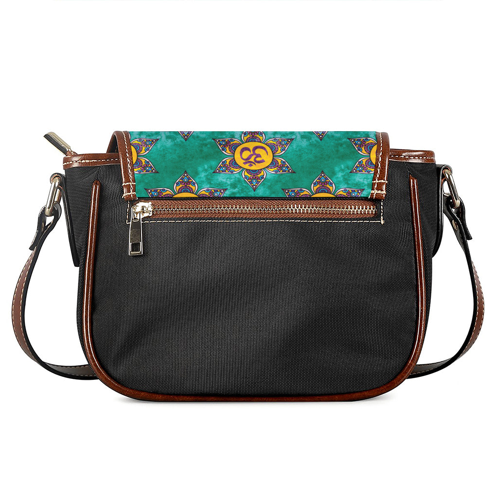 Boho Om Sign Pattern Print Saddle Bag