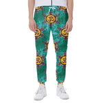 Boho Om Sign Pattern Print Scuba Joggers