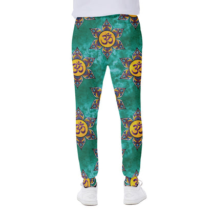 Boho Om Sign Pattern Print Scuba Joggers