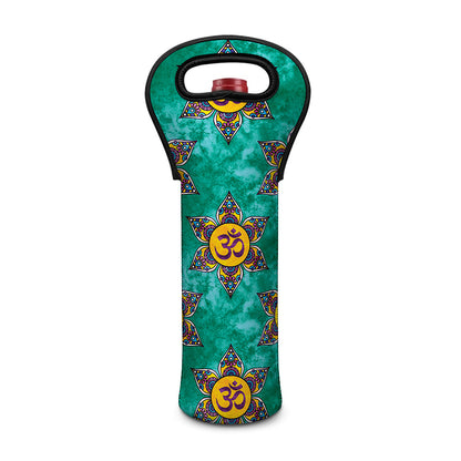 Boho Om Sign Pattern Print Single Neoprene Wine Tote