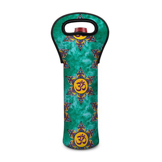 Boho Om Sign Pattern Print Single Neoprene Wine Tote