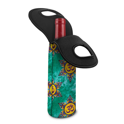 Boho Om Sign Pattern Print Single Neoprene Wine Tote