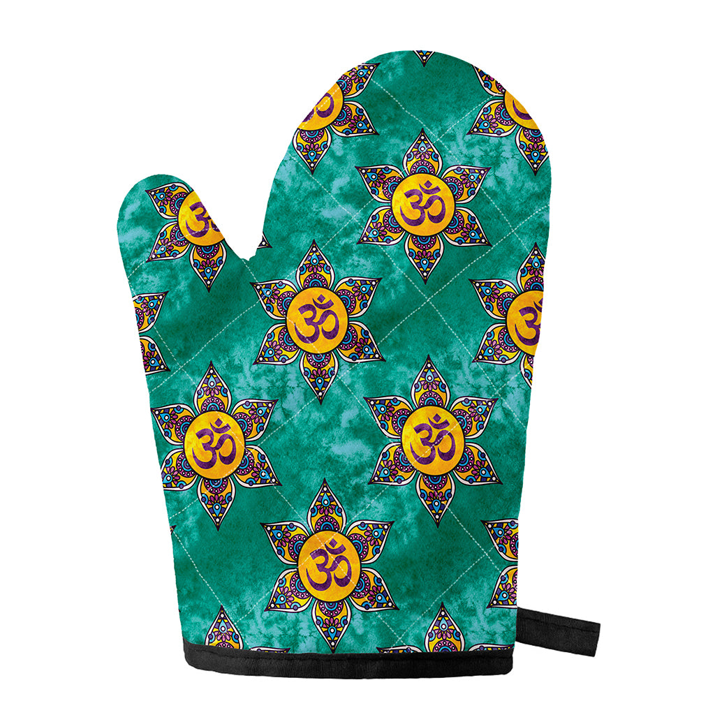 Boho Om Sign Pattern Print Single Oven Mitt