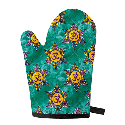 Boho Om Sign Pattern Print Single Oven Mitt