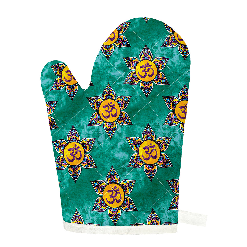 Boho Om Sign Pattern Print Single Oven Mitt
