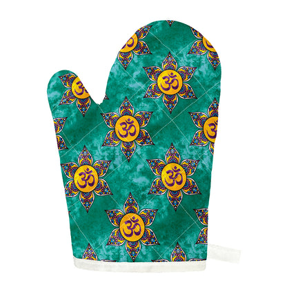 Boho Om Sign Pattern Print Single Oven Mitt