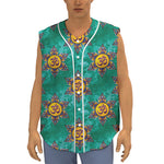Boho Om Sign Pattern Print Sleeveless Baseball Jersey