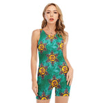 Boho Om Sign Pattern Print Sleeveless One Piece Swimsuit