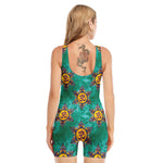 Boho Om Sign Pattern Print Sleeveless One Piece Swimsuit