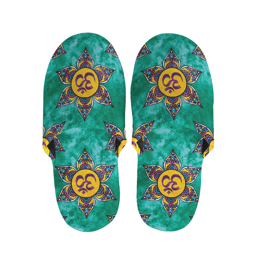 Boho Om Sign Pattern Print Slippers