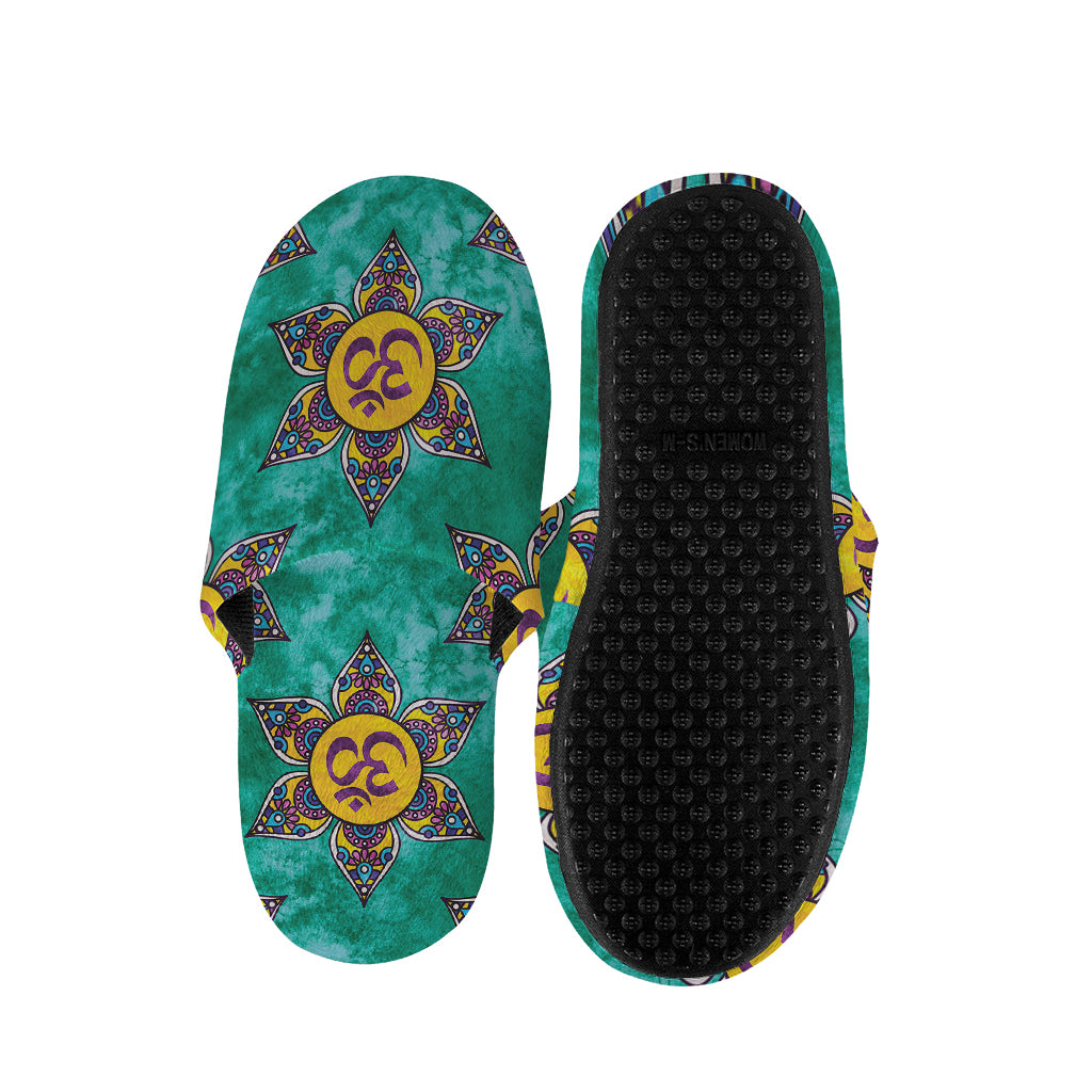Boho Om Sign Pattern Print Slippers