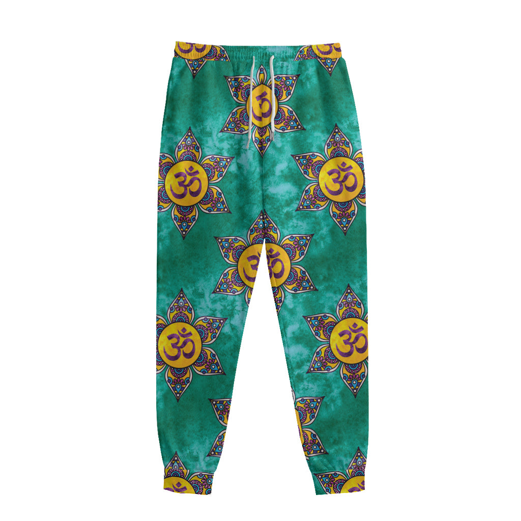 Boho Om Sign Pattern Print Sweatpants