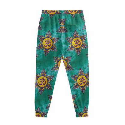Boho Om Sign Pattern Print Sweatpants