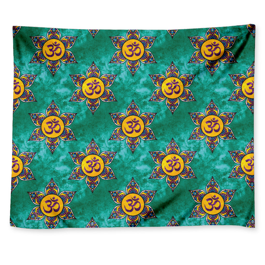 Boho Om Sign Pattern Print Tapestry