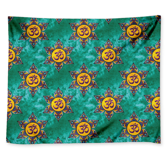 Boho Om Sign Pattern Print Tapestry