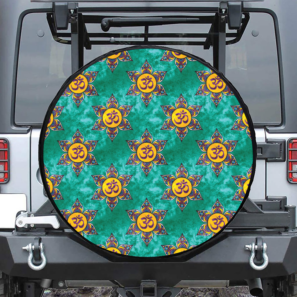 Boho Om Sign Pattern Print Tire Cover