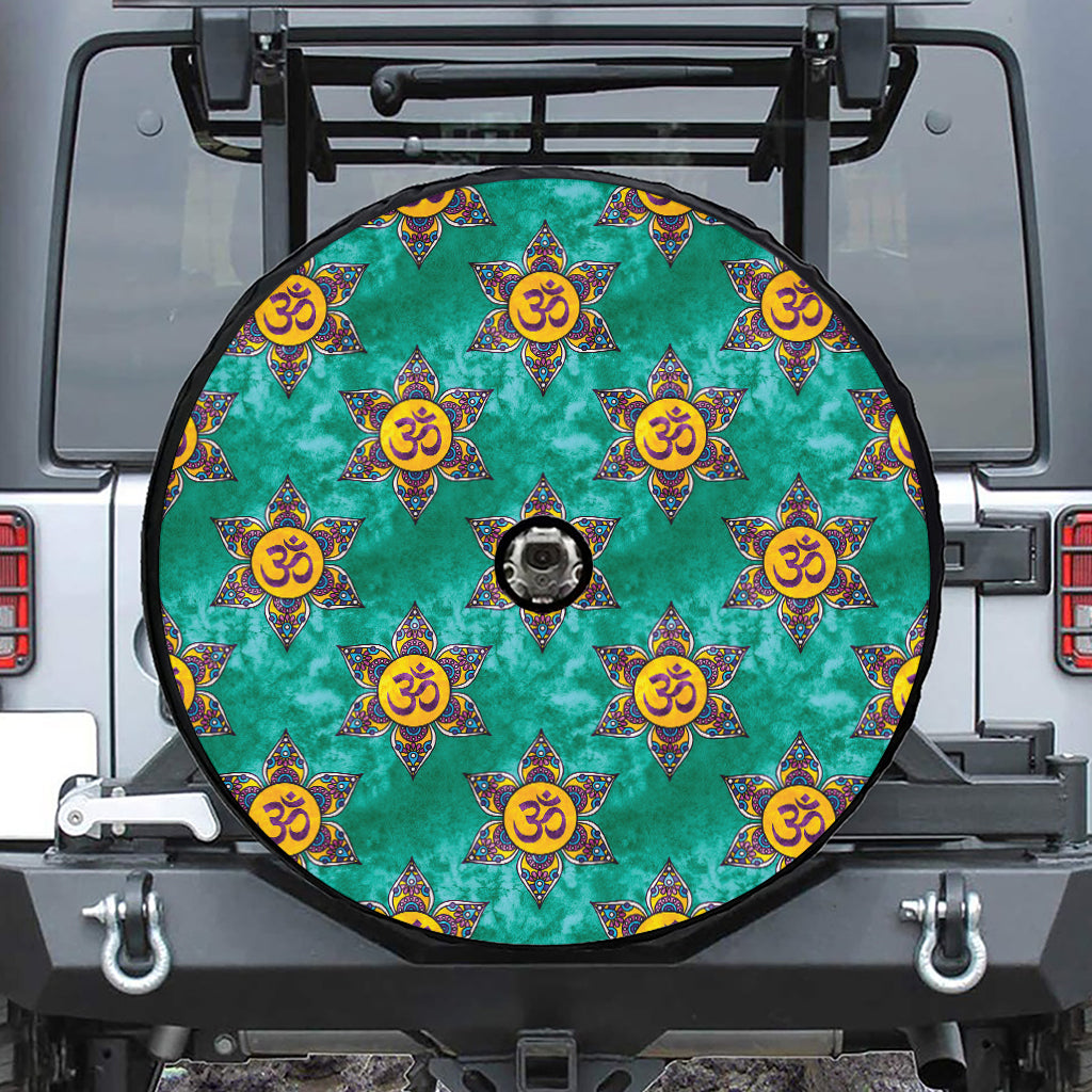 Boho Om Sign Pattern Print Tire Cover With Camera Hole