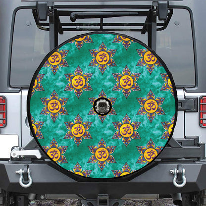 Boho Om Sign Pattern Print Tire Cover With Camera Hole