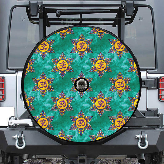 Boho Om Sign Pattern Print Tire Cover With Camera Hole