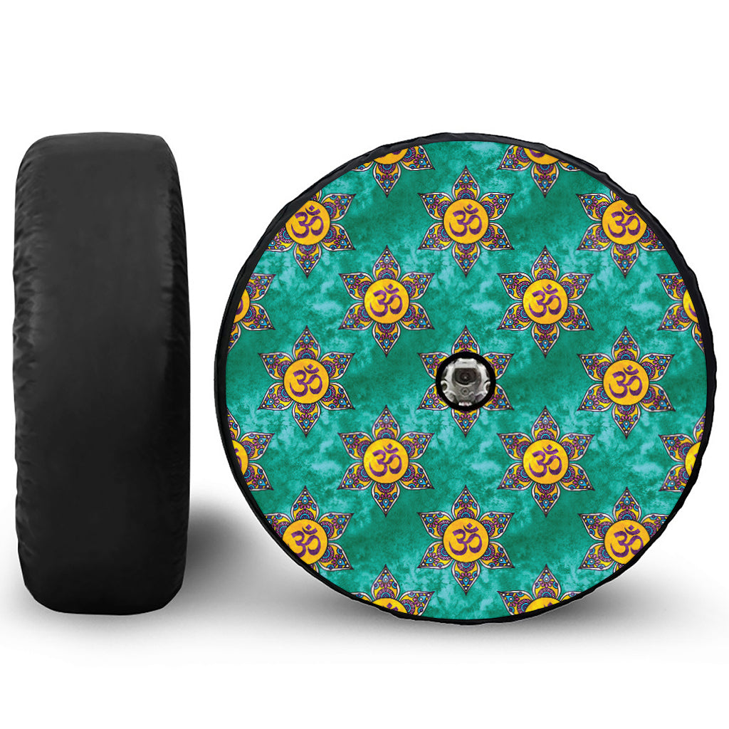 Boho Om Sign Pattern Print Tire Cover With Camera Hole