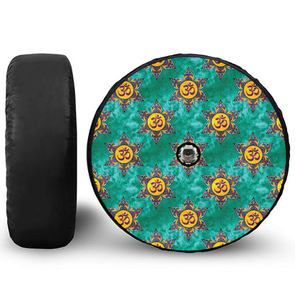 Boho Om Sign Pattern Print Tire Cover With Camera Hole