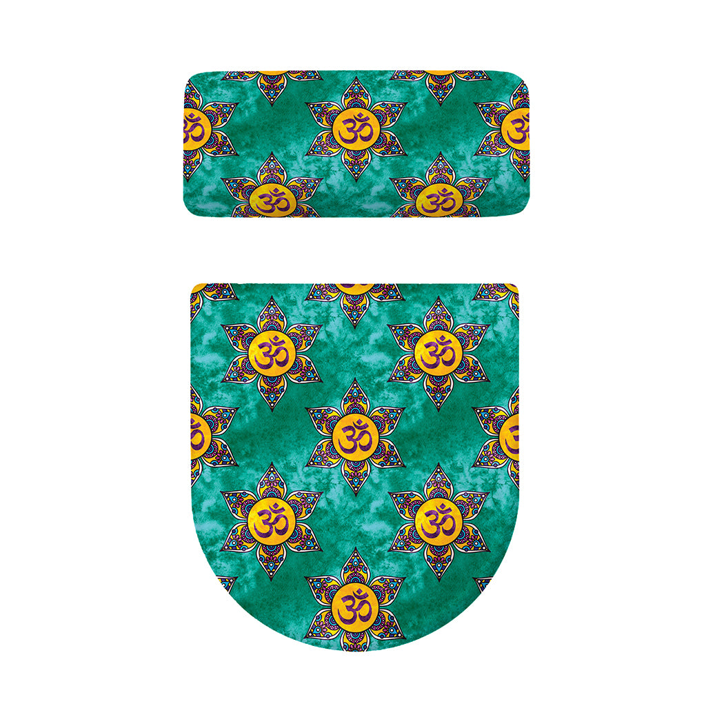 Boho Om Sign Pattern Print Toilet Lid And Tank Cover Set