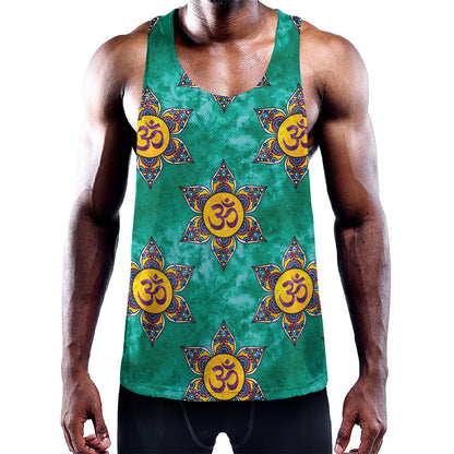 Boho Om Sign Pattern Print Training Tank Top