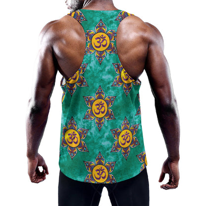 Boho Om Sign Pattern Print Training Tank Top
