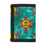 Boho Om Sign Pattern Print Trifold Wallet