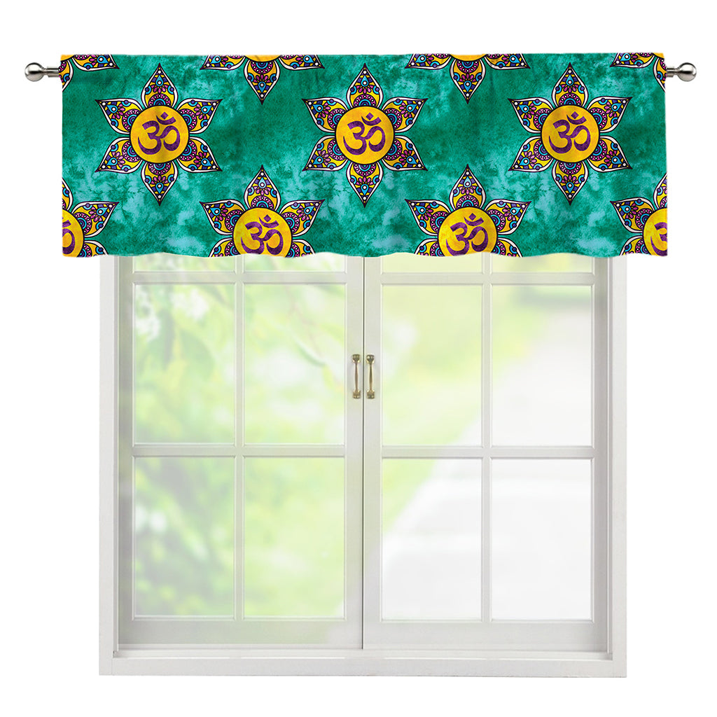 Boho Om Sign Pattern Print Window Valance