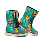 Boho Om Sign Pattern Print Winter Boots