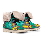 Boho Om Sign Pattern Print Winter Boots