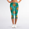 Boho Om Sign Pattern Print Women's Capri Leggings