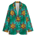Boho Om Sign Pattern Print Women's Cotton Blazer