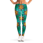 Boho Om Sign Pattern Print Women's Leggings