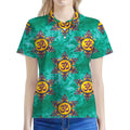 Boho Om Sign Pattern Print Women's Polo Shirt