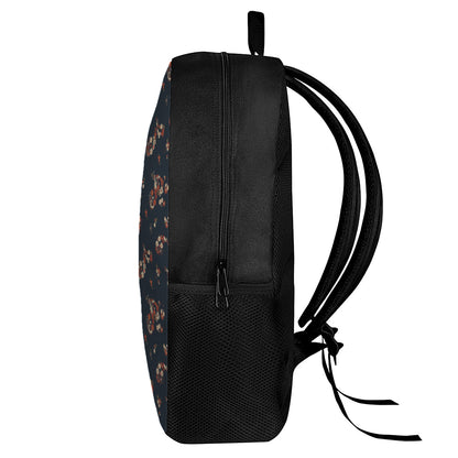 Boho Paisley Flower Pattern Print 17 Inch Backpack