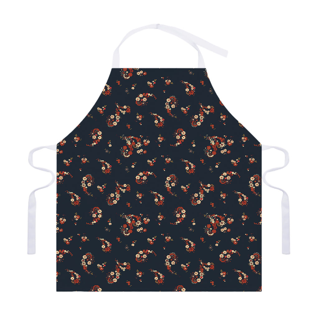 Boho Paisley Flower Pattern Print Adjustable Apron