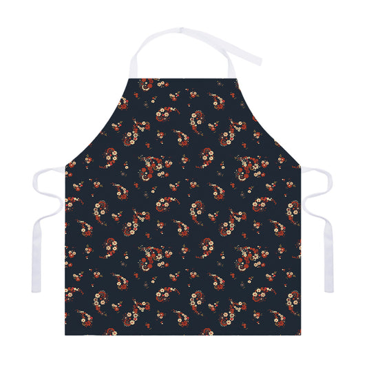 Boho Paisley Flower Pattern Print Adjustable Apron