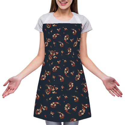 Boho Paisley Flower Pattern Print Adjustable Apron