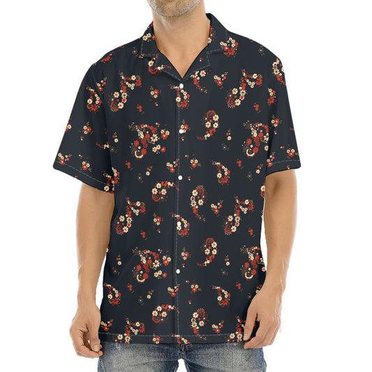 Boho Paisley Flower Pattern Print Aloha Shirt